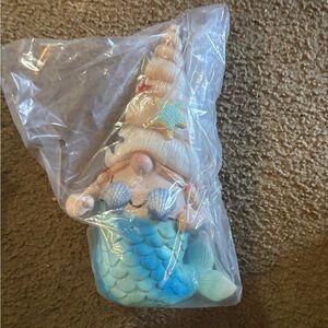 Mermaid Gnome Figurine with Blue Tail
